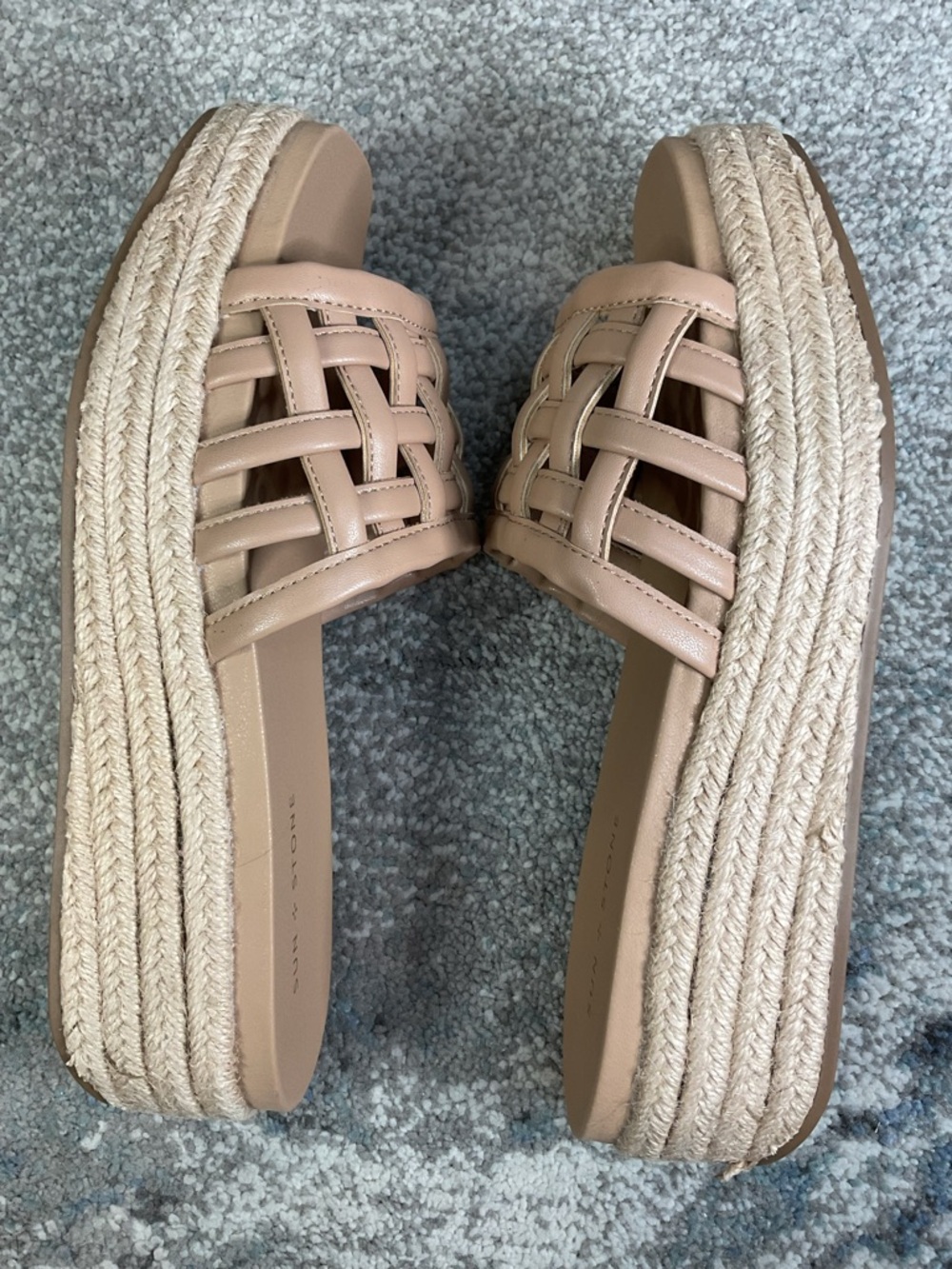 Sun + Stone Jordanaa Tan Woven Espadrille Platform Wedge Sandals - Sz. 8.5 (NIB) - Picture 7 of 14